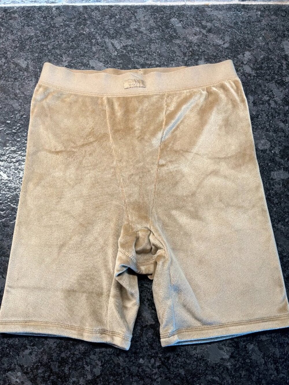 Skims golden velvet pullon stretch high rise boxer shorts size Large